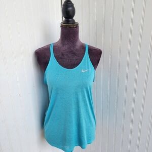 Nike Dri-Fit Racerback Tank Top Women's Blue Running Athletic Shirt Top Light S